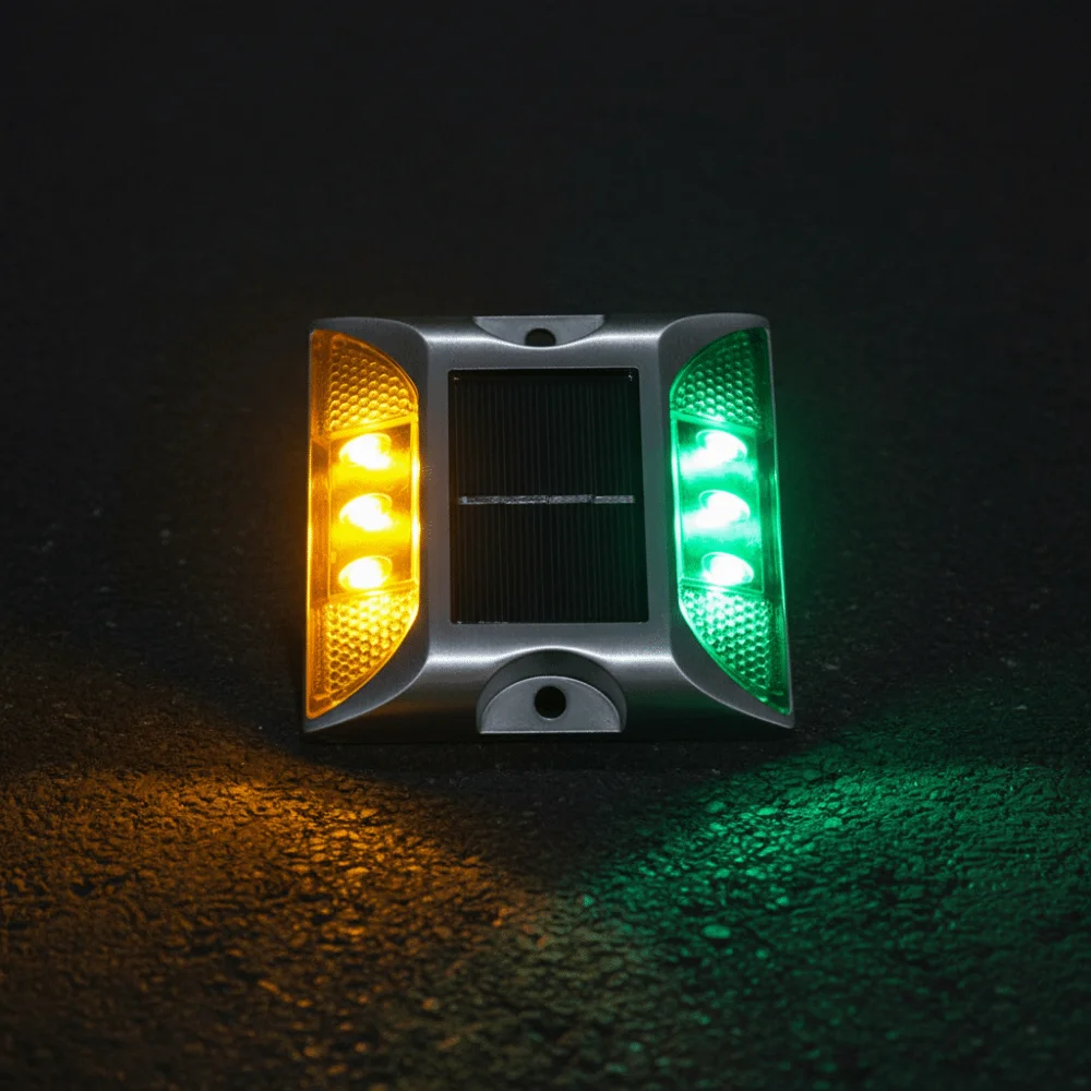 Solar Powered Solar Road Stud Light Portable Durable LED Ground Light Outdoor Lighting Reflective Traffic Marker Light Highway