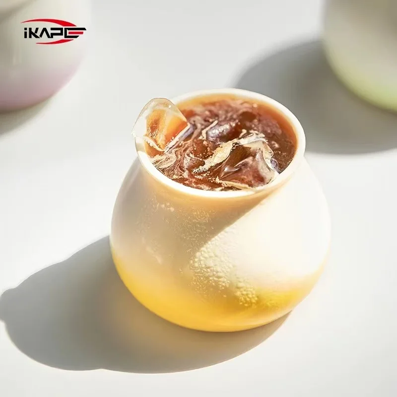 IKAPE Tasse à café en céramique unisexe 180 ml avec poignée parfaite pour le latte, le cappuccino et le thé au micro-ondes sûr style unique moderne