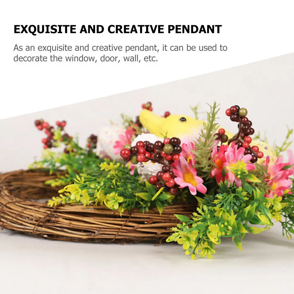 

Пасхальный венок со светящимися искусственными цветами, подвеска на дверь, праздничный декор, креативное украшение для пасхальной сцены