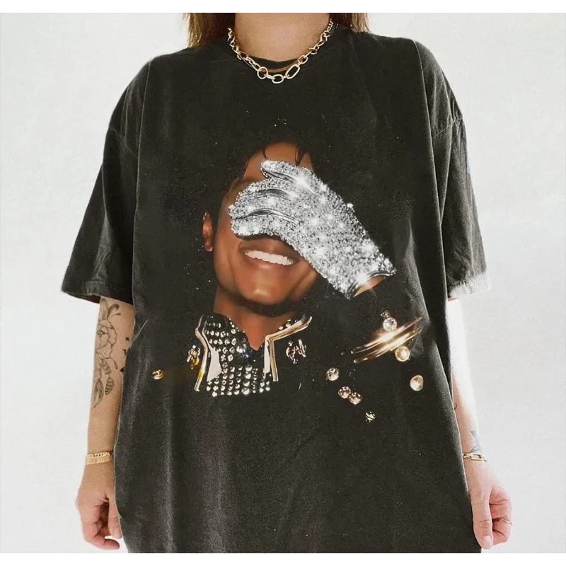 King of Pop T-shirt, Fan Gift T-shirt, Summer New Casual Unisex Harajuku Style T-shirt