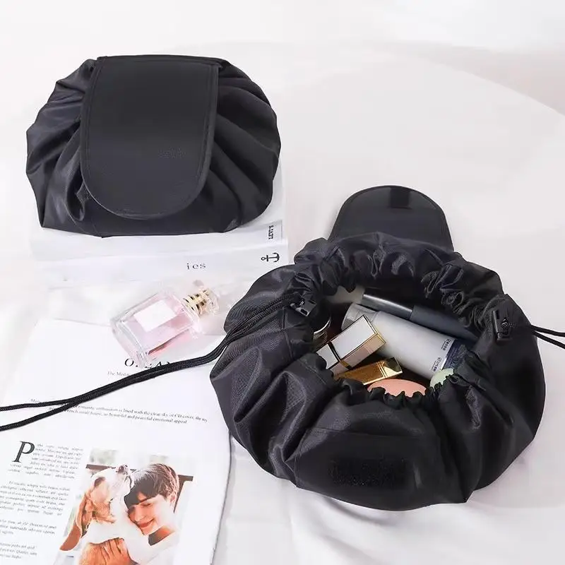Women Drawstring Cosmetic Bag Travel Storage Makeup Bag Portable Waterproof Toiletry Case