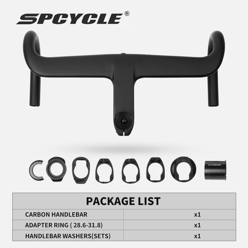 Spcycle T1000 Carbon Road Integrated Handlebar OD2 28.6/31.8mm Handlebars For Road Racing Bicycles Handle Bar Bicycle Parts