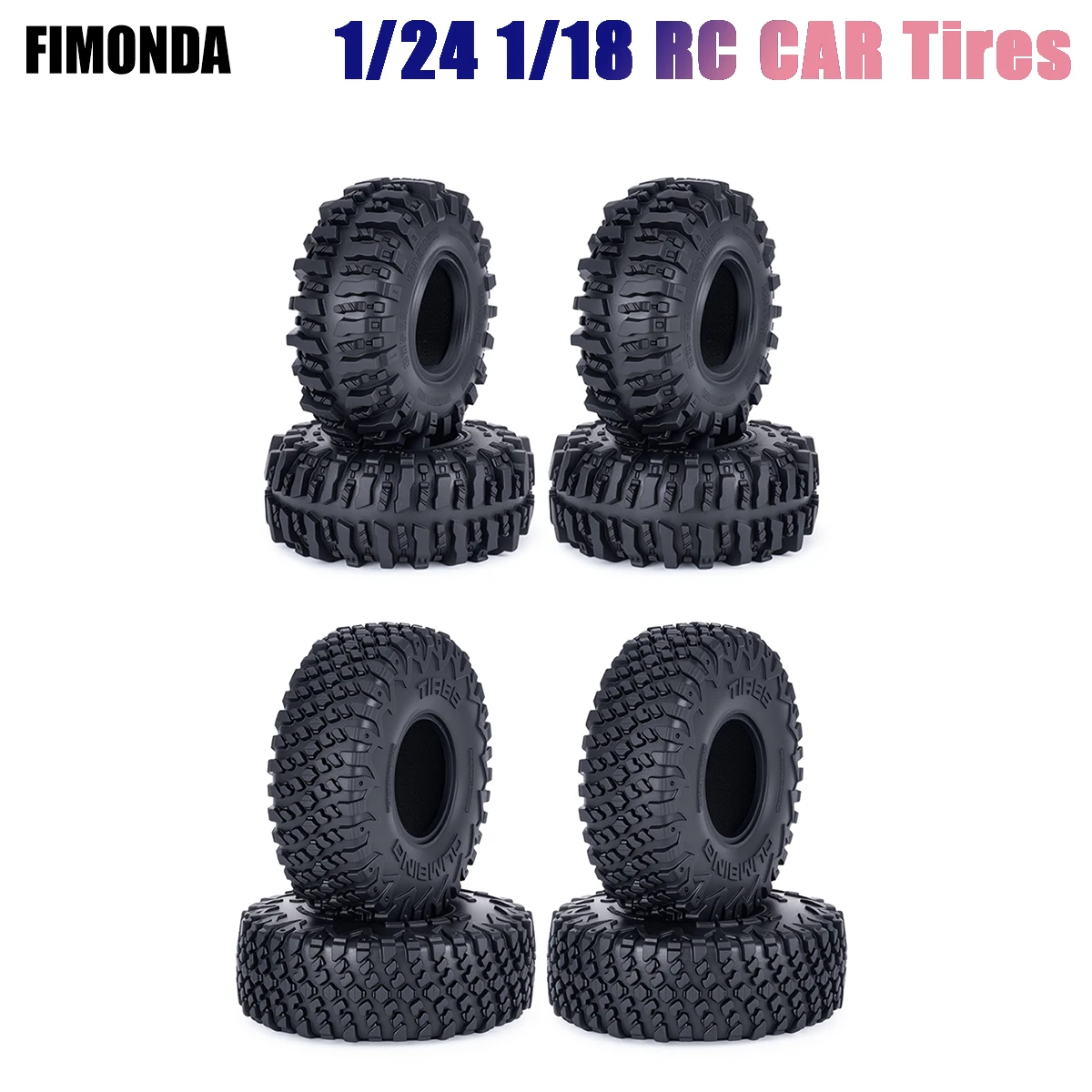 1.0 Inch Sticky Soft RC Crawler Tires  for 1/24 1/18 Scale High Clearance Upgrade Fits Axial SCX24 FMS FCX24 FCX18 Traxxas TRX4M