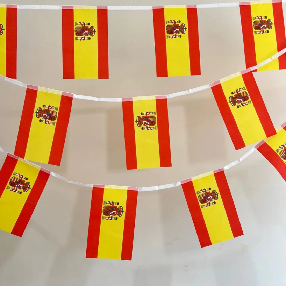 24pcs Spain Flags Spainish bunting 33Fts 20x30cm Pennant String Banner Buntings Festival Party Holiday