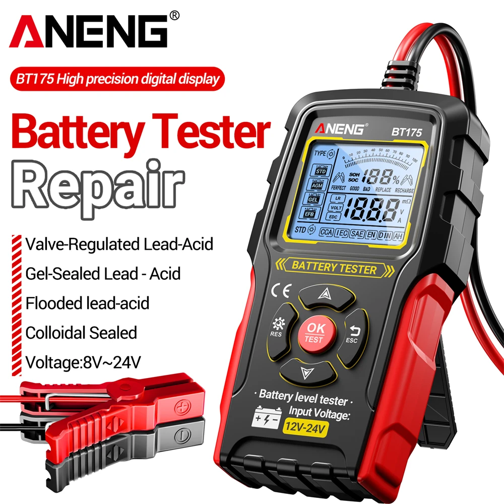 yZ[zANENG BT175 12V/24V ~dreX^[ 8-36V 50-1999CCA 3-200Ah AGM GEL EFB  oCN tH[Ntg obe[ffc[