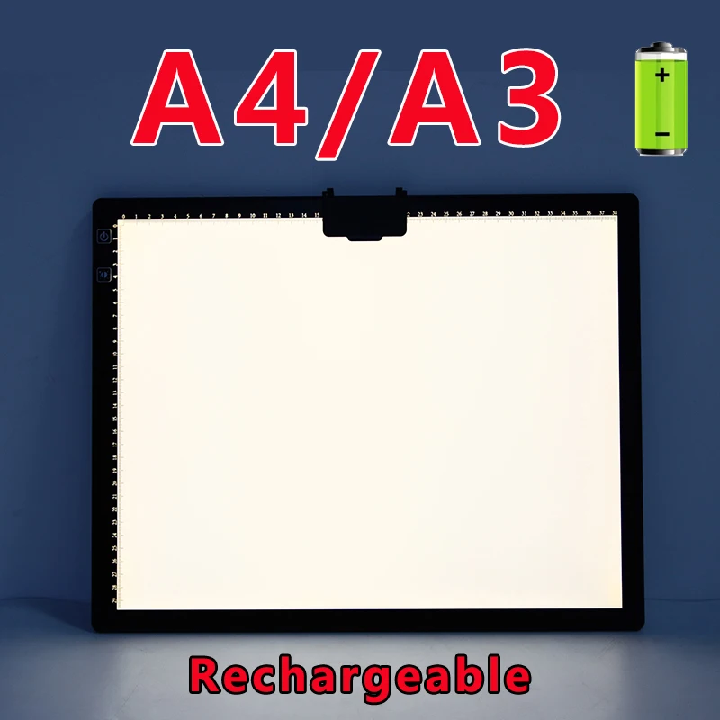 

New A3/A4 Light Pad Wireless Battery Powered Light Box Artcraft Tracing Pad Rechargeable Light Board for Artists Drawing X-ray