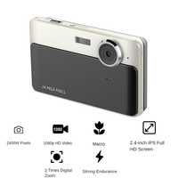 Portable Digital Camera 1080P Video Camcorder 40MP Photo 16X Zoom Anti-shake 2.4 Inch Large TFT Screen USB Charge with Carry Bag
