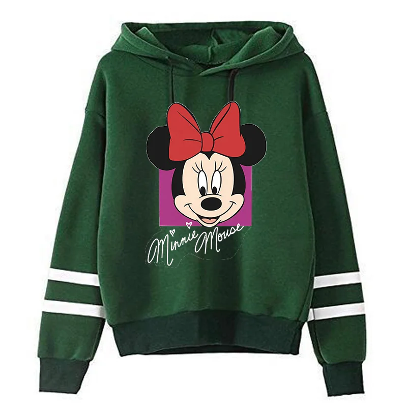 Cute Christmas Minnie Sweatshirt Disney Hoodie Clothes Girl Boy Mickey Mouse Hoody Top Hoodies Y2k 90s Kawaii Harajuku Cartoon