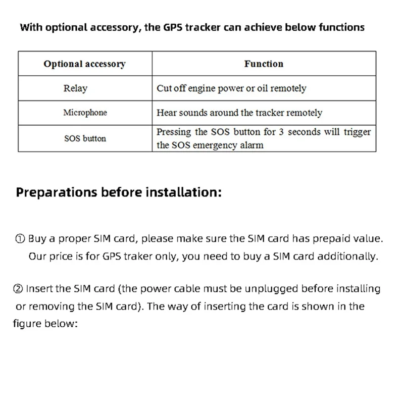 A52T4G Car GPS Tracker Real Time Anti-Lost Locator Positioner with Emergency SOS Alarm Remote Control Bike Motorcycle(C)