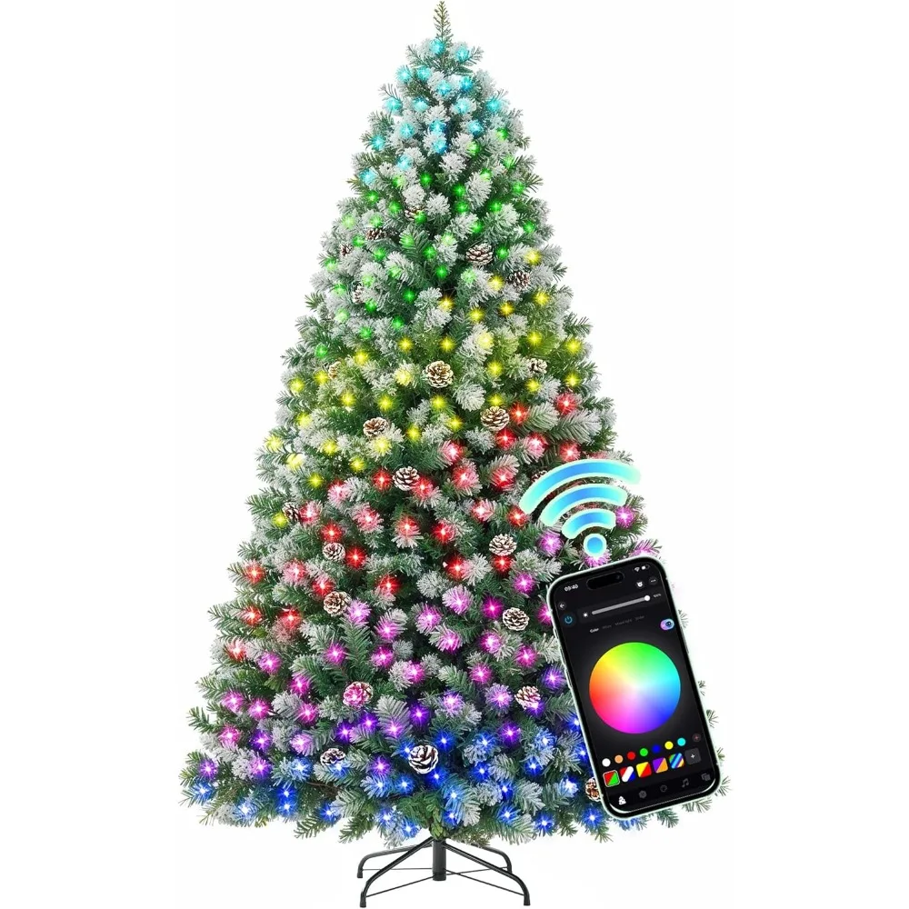 

7.5 ft Prelit Christmas Tree with 379 LED Lights, App Control, Artificial Christmas Tree, Multi-Color RGBW Lights, 14