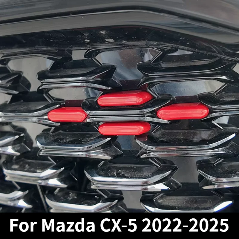 Car Upgrade For Mazda CX-5 2022 2023 2024 2025 ABS Red Dot Front Grille Decorative Strip Exterior Accessories