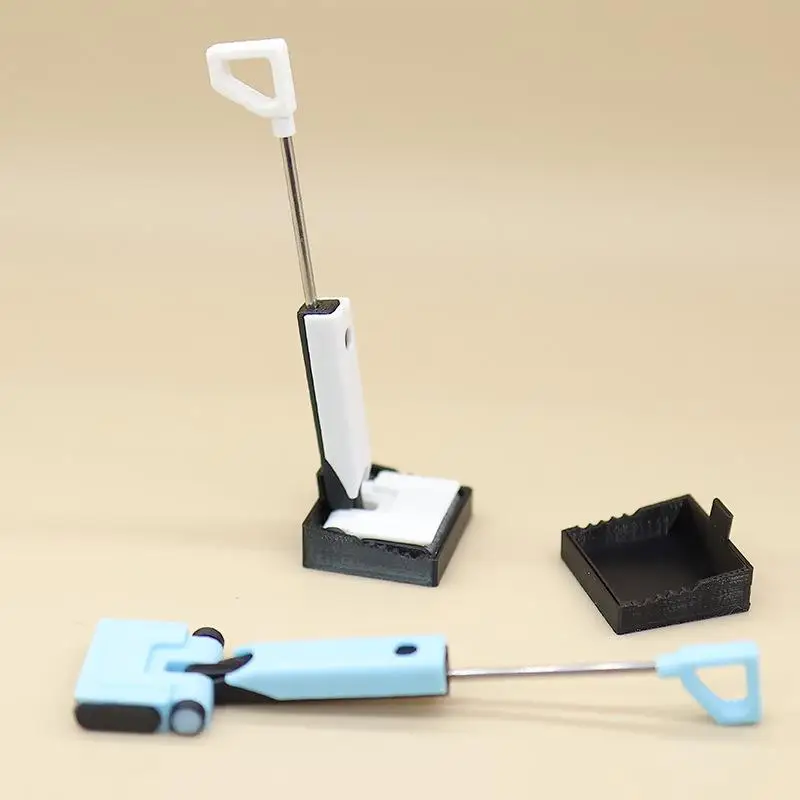 (.) Miniature Floor Washer Ornament 1/12 Dollhouse Simulation Floor Scrubber Model Doll House Scene Decor Photography Props