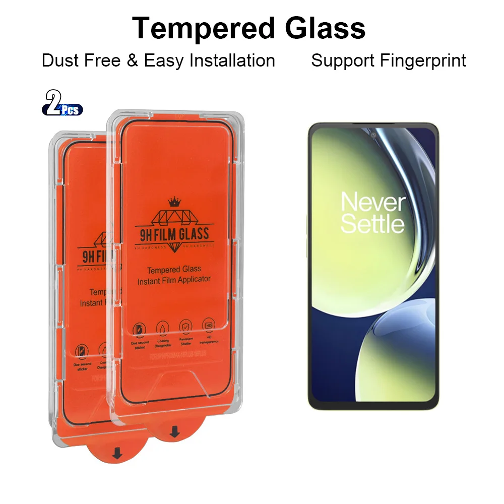 2pcs HD Tempered Glass for OnePlus Nord 5 3 CE3 CE4 Lite Nord N300 N30 N20 SE Screen Protector Fingerprint-unlock Free Tools