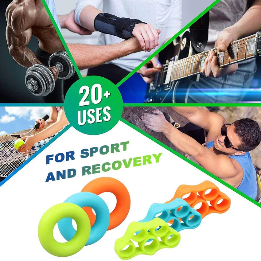 Silicone Adjustable Hand Grip 30-50LB Gripping Ring Finger Forearm Trainer Carpal Expander Muscle Workout Exercise Gym Fitness