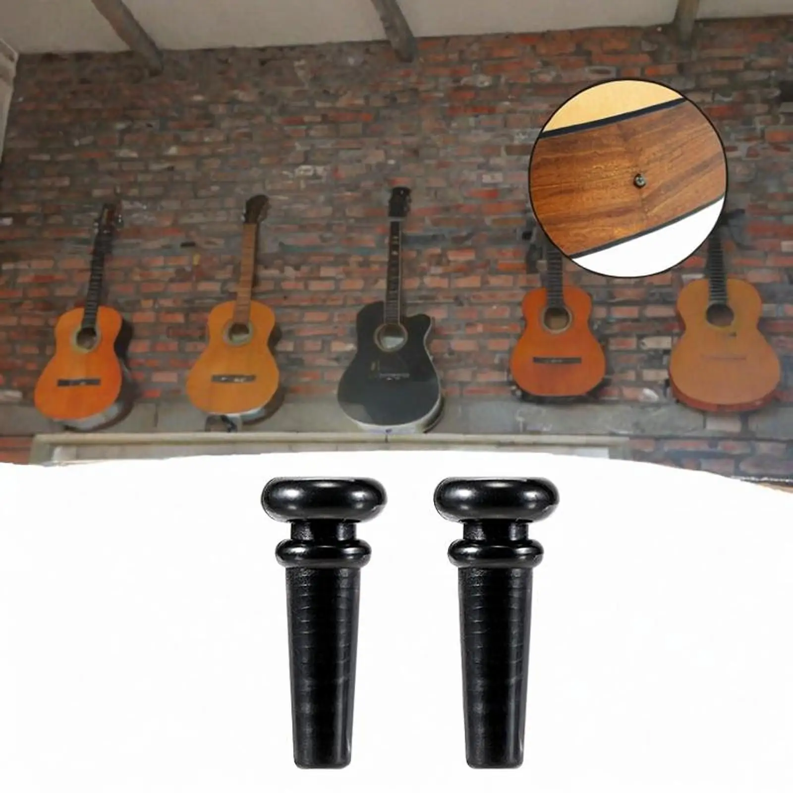 Polished Ebony Guitar Endpin Set Secure Fitting Musical Instrument Accessory for Acoustic Guitar Part