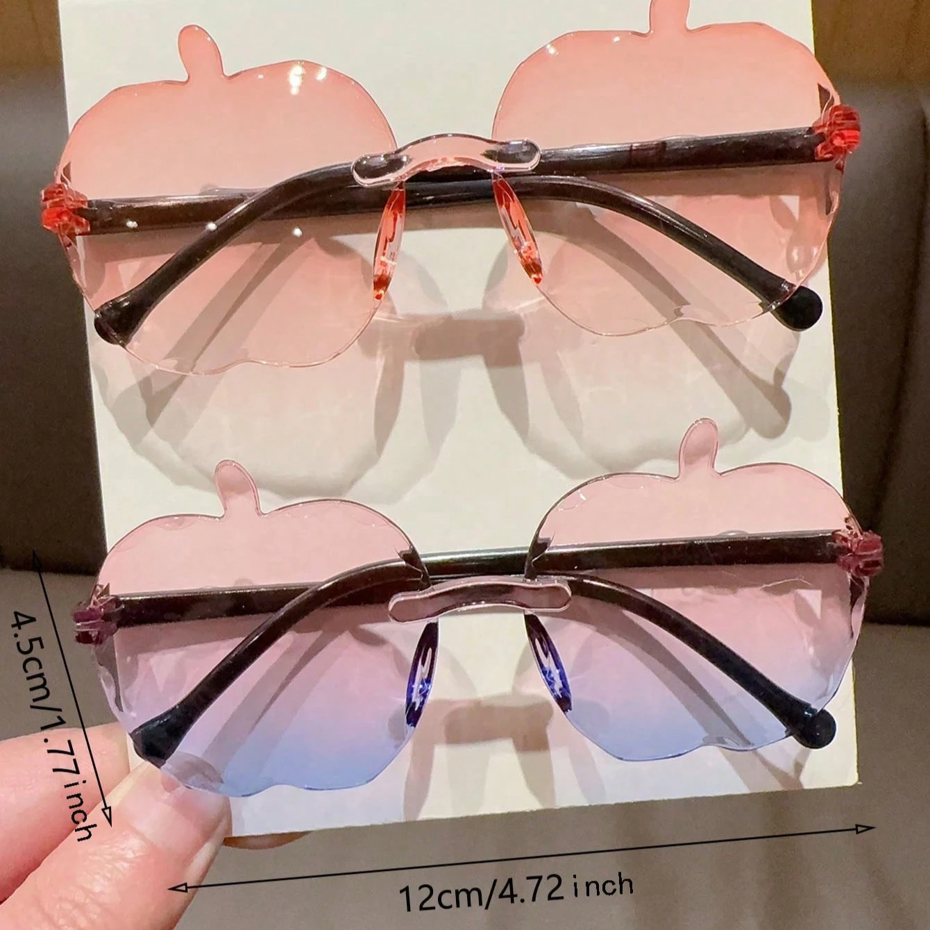 2/3Pcs 2025Cute Newest Double Colors Fruit Shape Fashion Glasses Eyewear,Card Only Show,Don't Shipping