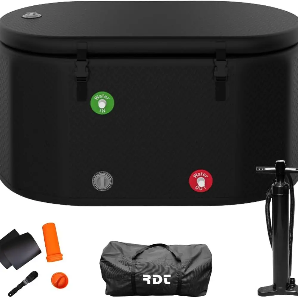 

Portable Ice Bath Tub, 140-Gal Multi-Layered Cold Plunge Tub, Inflatable with Lid | Great for Runners, CrossFitters, Fitness Lov