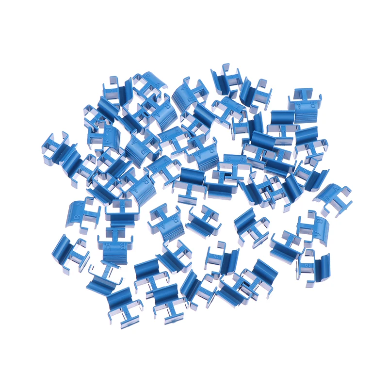 50pcs LC Duplex AB Clip Blue For LC DX Connector SM MM APC Fiber Optic Accessory Fiber Optic Patch Cord Clip