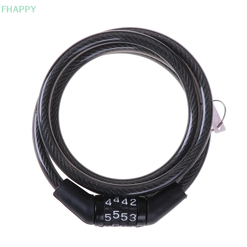 Candado de cadena de cable para bicicleta, combinación de contraseña de 4 dígitos, seguridad para ciclismo