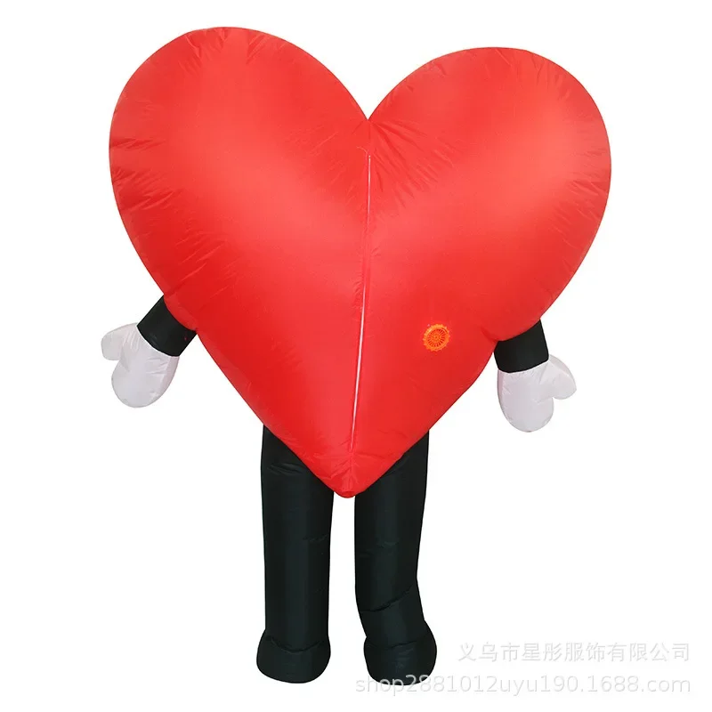 Halloween Party Supply Happy Red Love Heart Smiling Props Inflatable Love Costume Atmosphere Stage Performance Prop Gifts