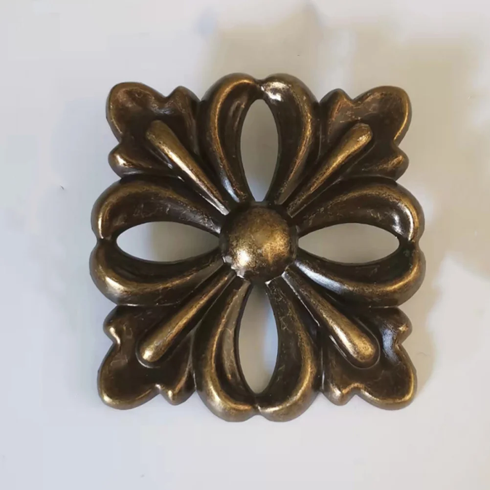 

4Pcs Furniture Column Zinc Alloy Hollowed Appliques Vintage Decorative Pieces Cabinet DIY Material Home Furniture Decor