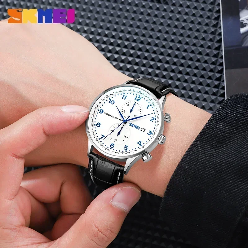 SKMEI 9301 مقاوم للماء كوارتز رجالي ساعات رجال الأعمال ساعة دائم الصلب الغوص الرجال ساعة اليد ساعة Reloj Masculino 1986