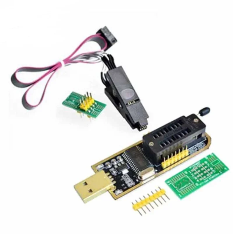 CH341 341A 24 25 Series EEPROM Flash BIOS USB Programmer Module + SOIC8 SOP8 Test Clip For EEPROM 93CXX / 25CXX / 24CXX