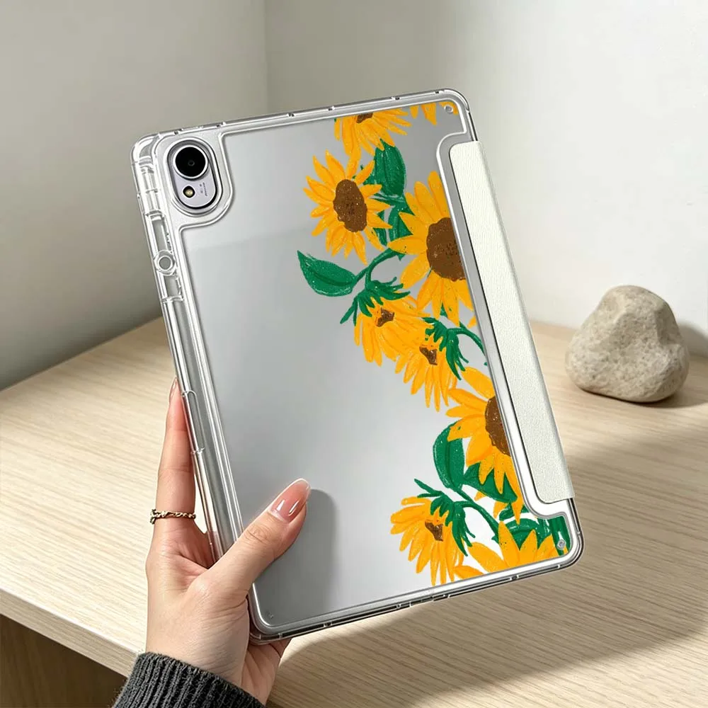 

Artistic Sunflower Pattern Soft For Huawei MatePad Pro SE Air 12X Honor Pad 9 V9 GT X9a X9 Foldable 3Y Tablet Case