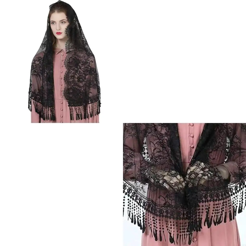 

Женщина мантилья -завеса кружевная отделка для мамы для свадебной монахини.