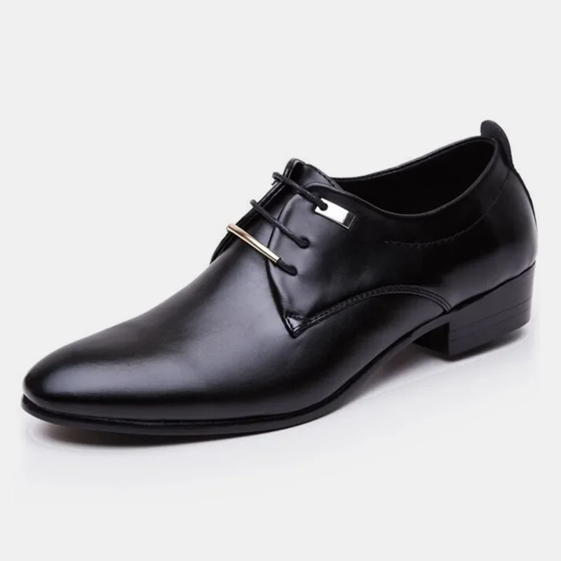 Klasyczne skórzane buty PU dla mężczyzn Casual Business Shoes Lace Up Formal Office Work Shoes for Male Party Wedding Oxfords