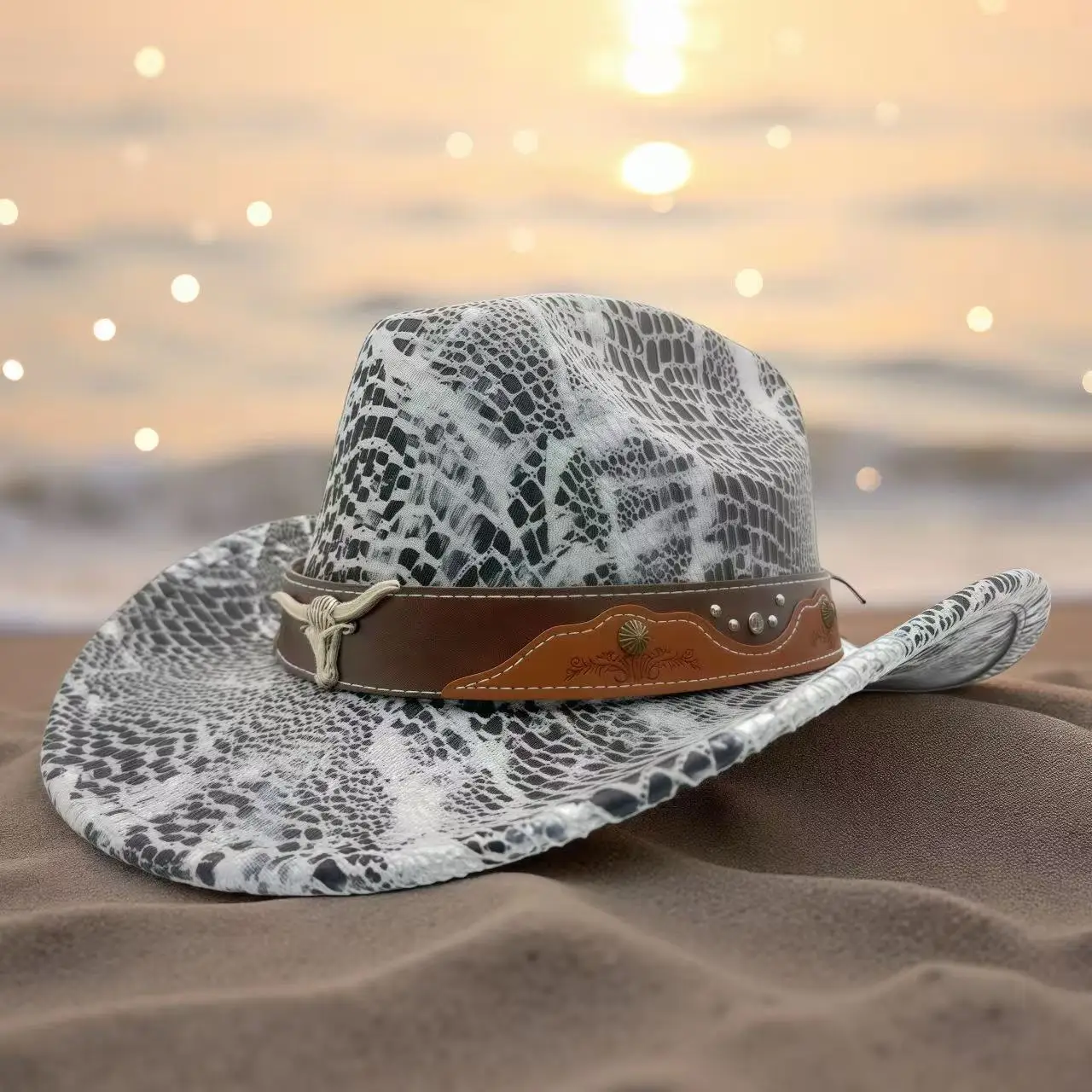 

HongLuan Glitter Costume Hat Adult & Cowboy Hats Rhinestone for Woman, Cowboy Cosplay Female Accessories & Cowgirl Cap