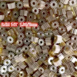 10PCS/LOT 0.4M 14T Copper Gear Hole 2 mm 1.98 mm Shaft Gear Outer Diameter 6.4 mm 4 mm Thick
