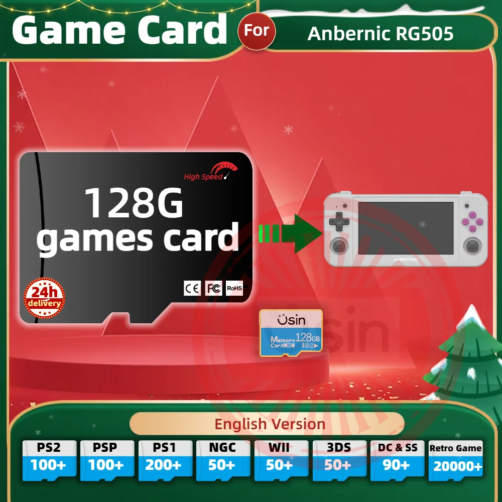 Memory Game Card For Anbernic RG505 RG556 English version Retro PS2 PSP Games Android Gaming portable Console SD TF H-Speed 128G