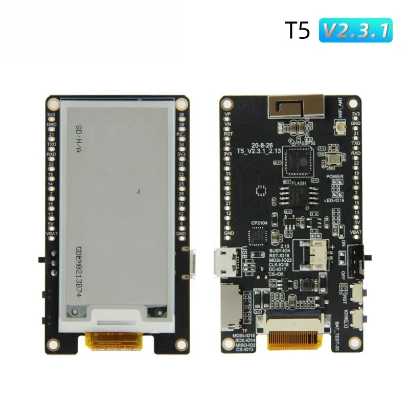 1Pcs T5 2.13inch E-Paper Development Board GDEM0213T5 DEPG0213BN GDEM0213B74 Display 2/4 Gray Level Screen Ultra-low Power