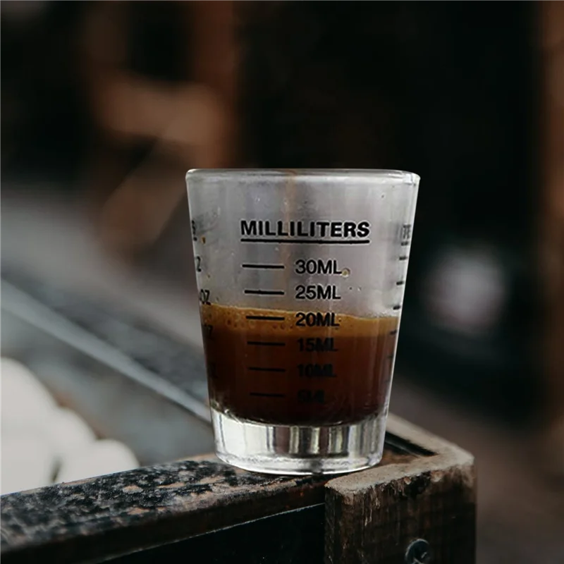 ONCE 6 قطع كوب قياس إسبرسو شوت زجاج سائل زجاجي ثقيل كأس نبيذ 26 قياس زراعي 1 أونصة، 6 تيرابايت، 2 تيرابايت، 30 مل