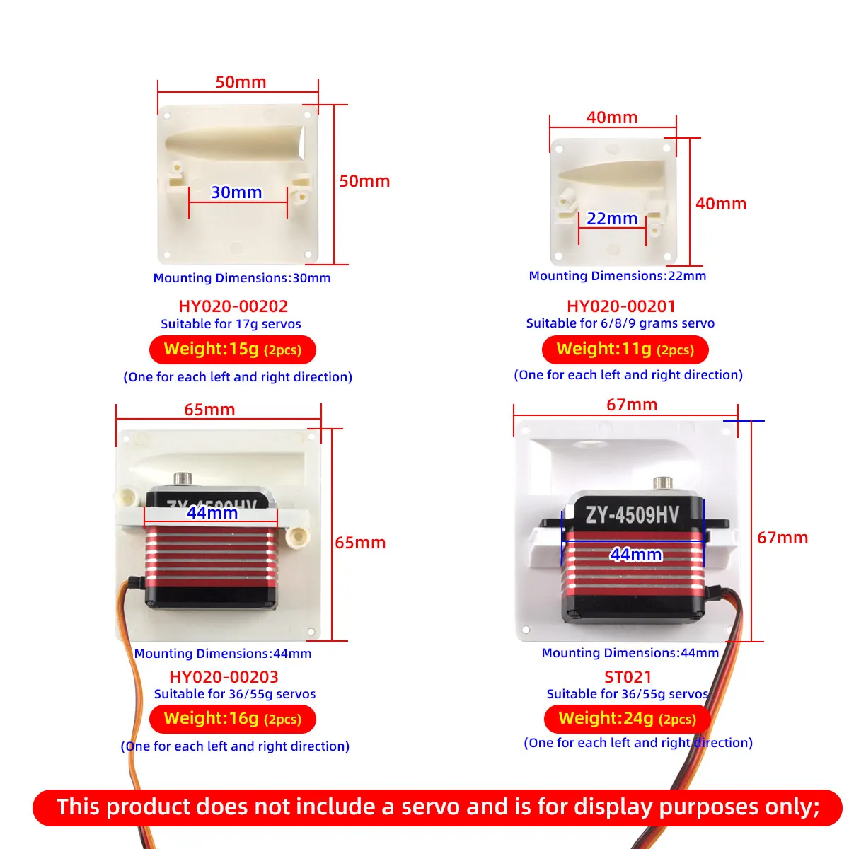 1 Pair White Plastic Servo Covering Plate Cover Board For RC Fixed Wing Airplane