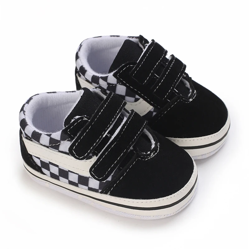 HAIZHIW NEW Baby Boy Girl Shoes Canvas Sneakers Non-slip Soft Sole Plaid Streaks First Walkers Infant Baby Unisex Casual Shoes