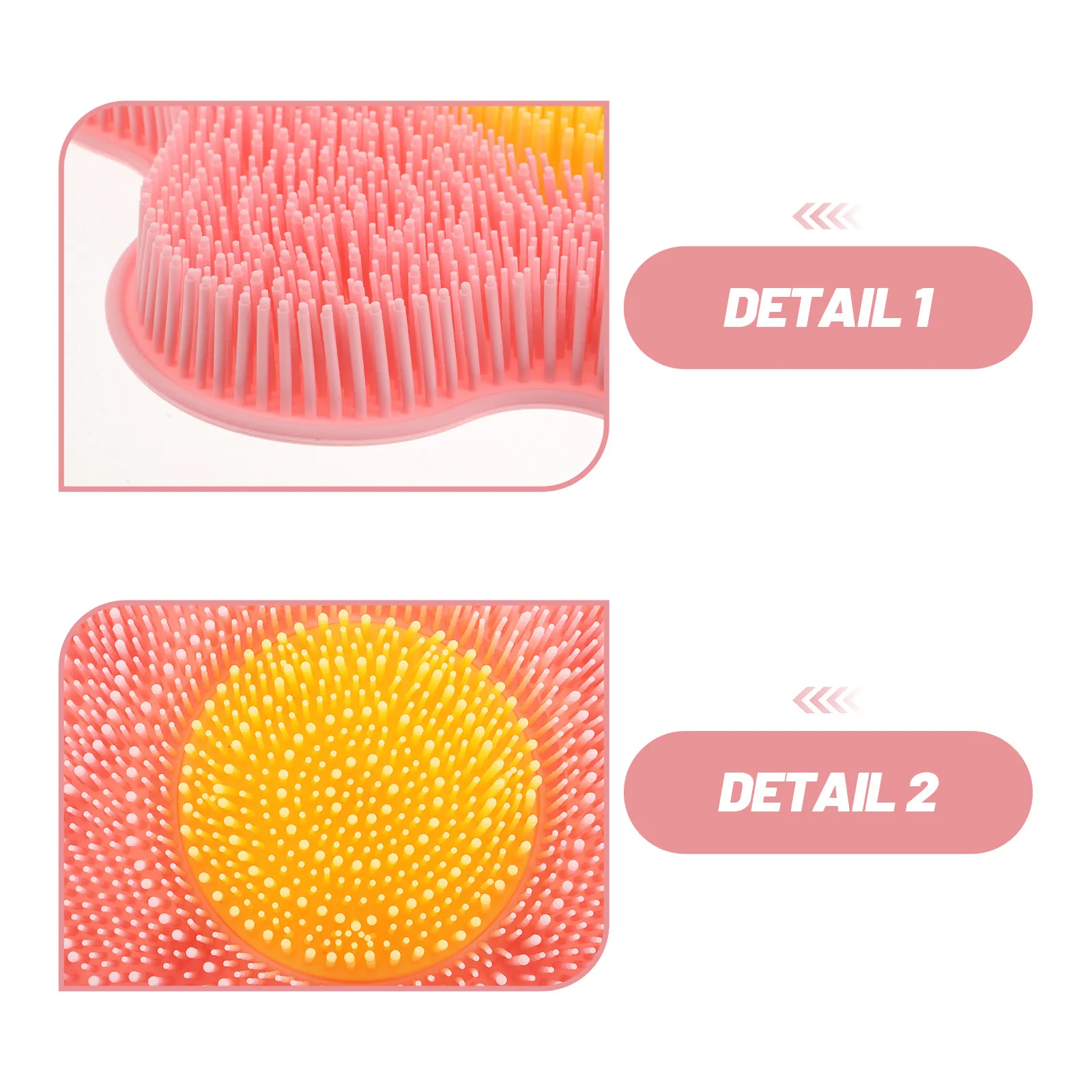 Silicone Shower Foot Scrubber Mat Pink Thick Soft Body Scrubber Back Scrubbing Pad Back Washer for Clean Exfoliate Massage