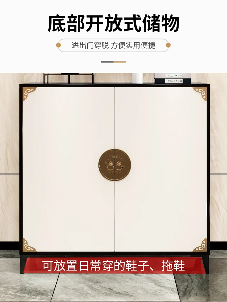 

Modern simple shoe cabinet, e****mical new Chinese shoe cabinet at the door of the home, large-capacity solid wood shoe