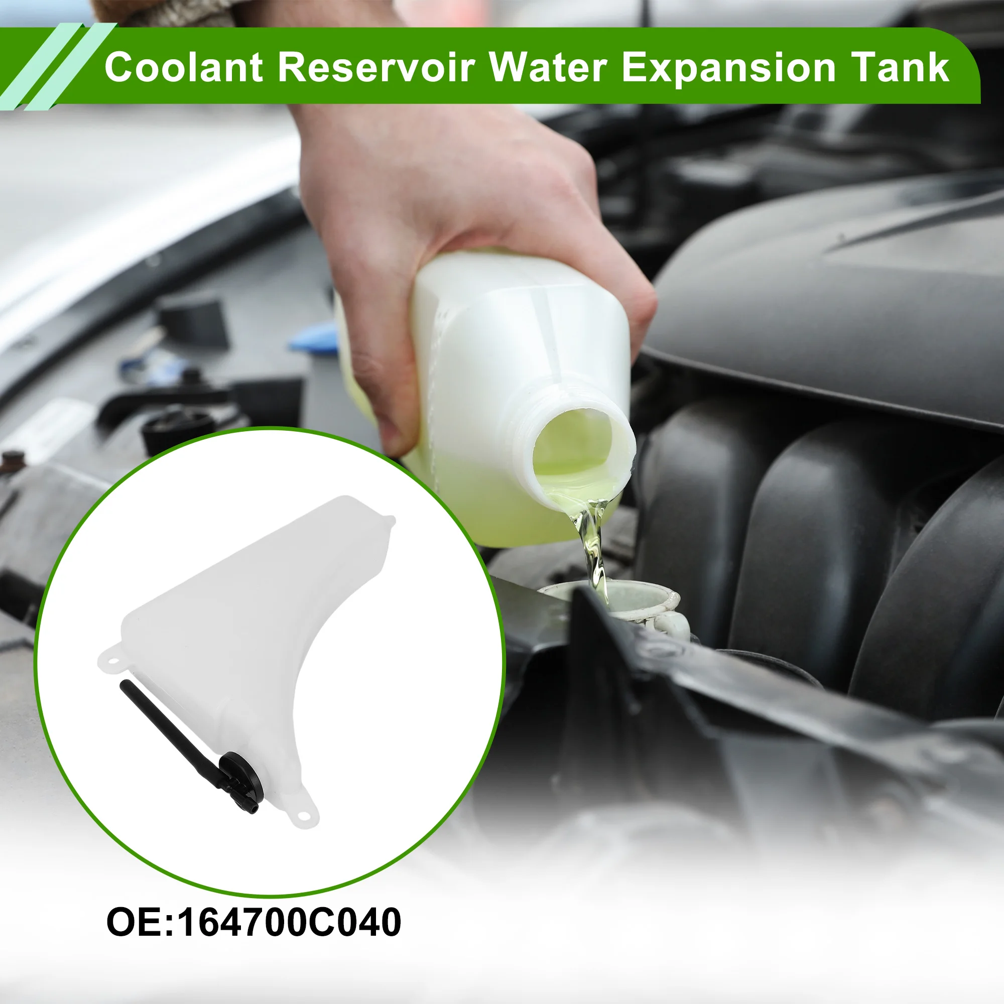 UXCELL No.164700C040 Coolant Reservoir Water Expansion Tank for Toyota Hilux  2004-2017 L4 2.7L Heat Resist Coolant Bottle