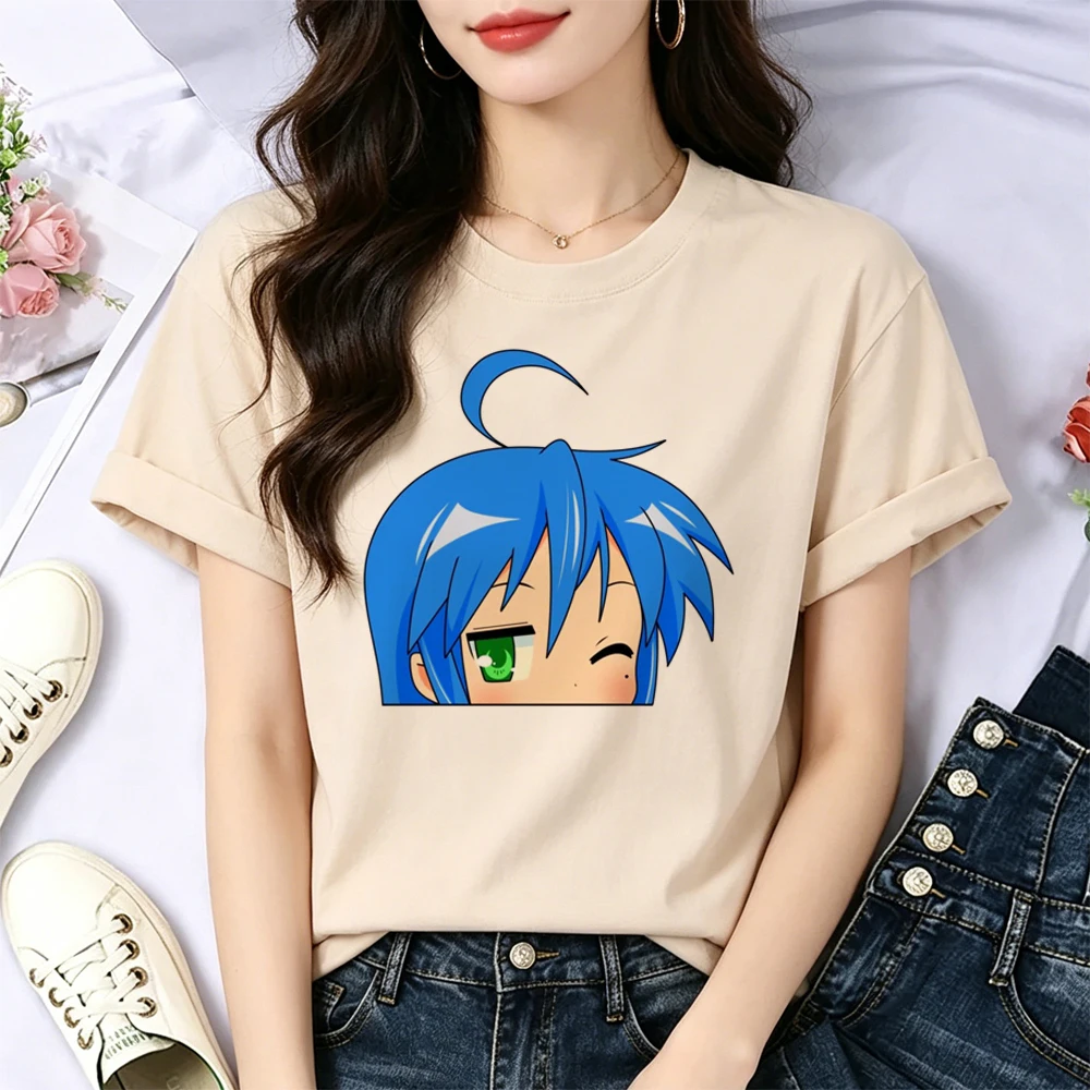 Lucky Star Otaku top tees teen grunge funny Psychedelic dollette manga t shirt graphic grunge harajuku