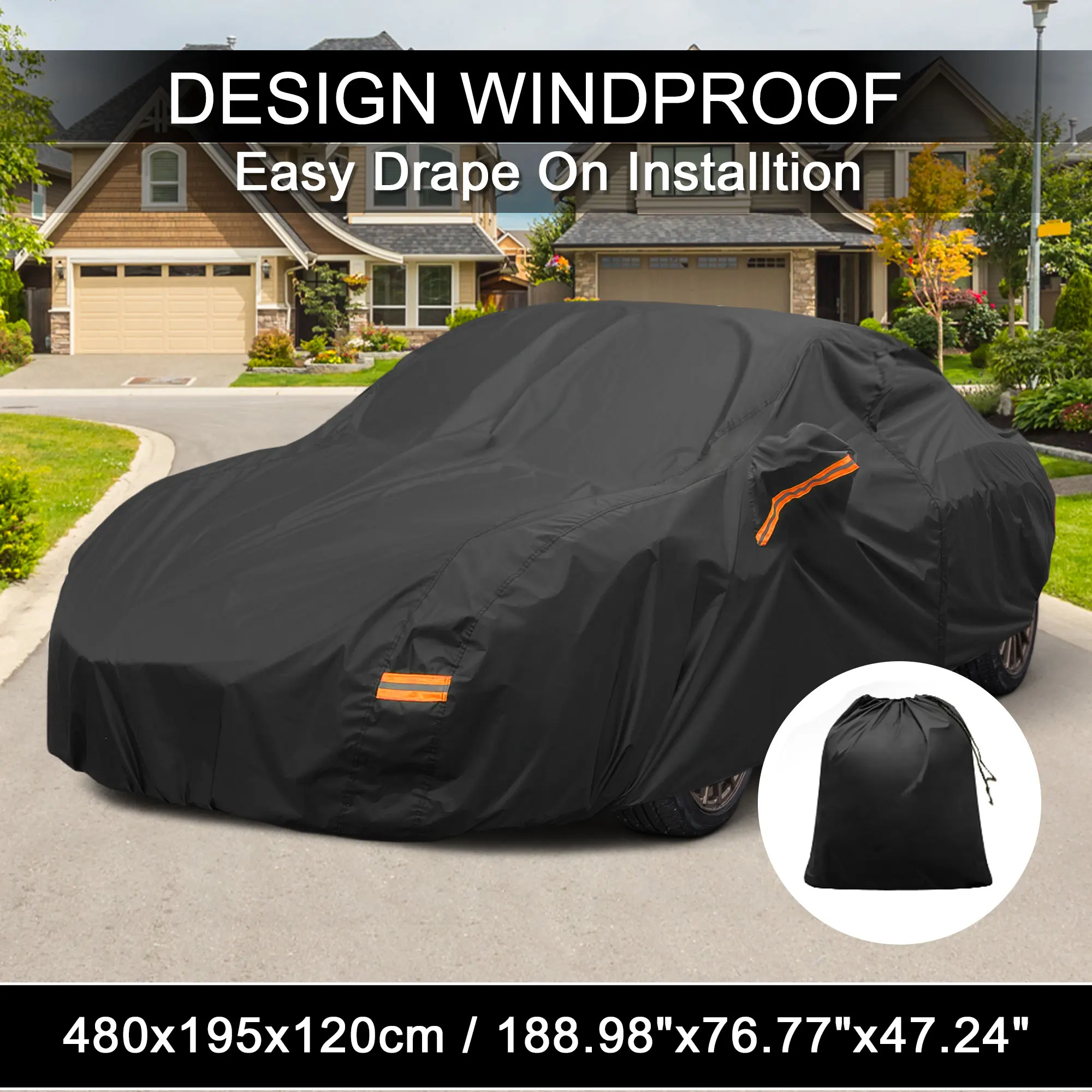 

Motoforti Car Cover Outdoor Waterproof Sun Rain Hail Protection with Left Side Door Zipper 210D-PU for Lexus LC