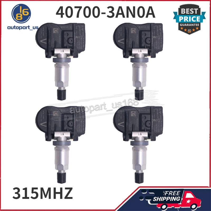 

4Pcs TPMS Tire Pressure Monitor Sensor 315 MHZ 40700-3AN0A 40700-3AN0B For Nissan Sentra Maxima Versa Versa Note Frontier Xterra