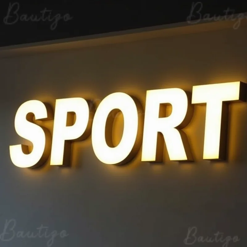 Custom 3D LED Light Up Metal Letters Sign For Storefront Business Waterproof Illuminated Frontlit Advertising Signage Display