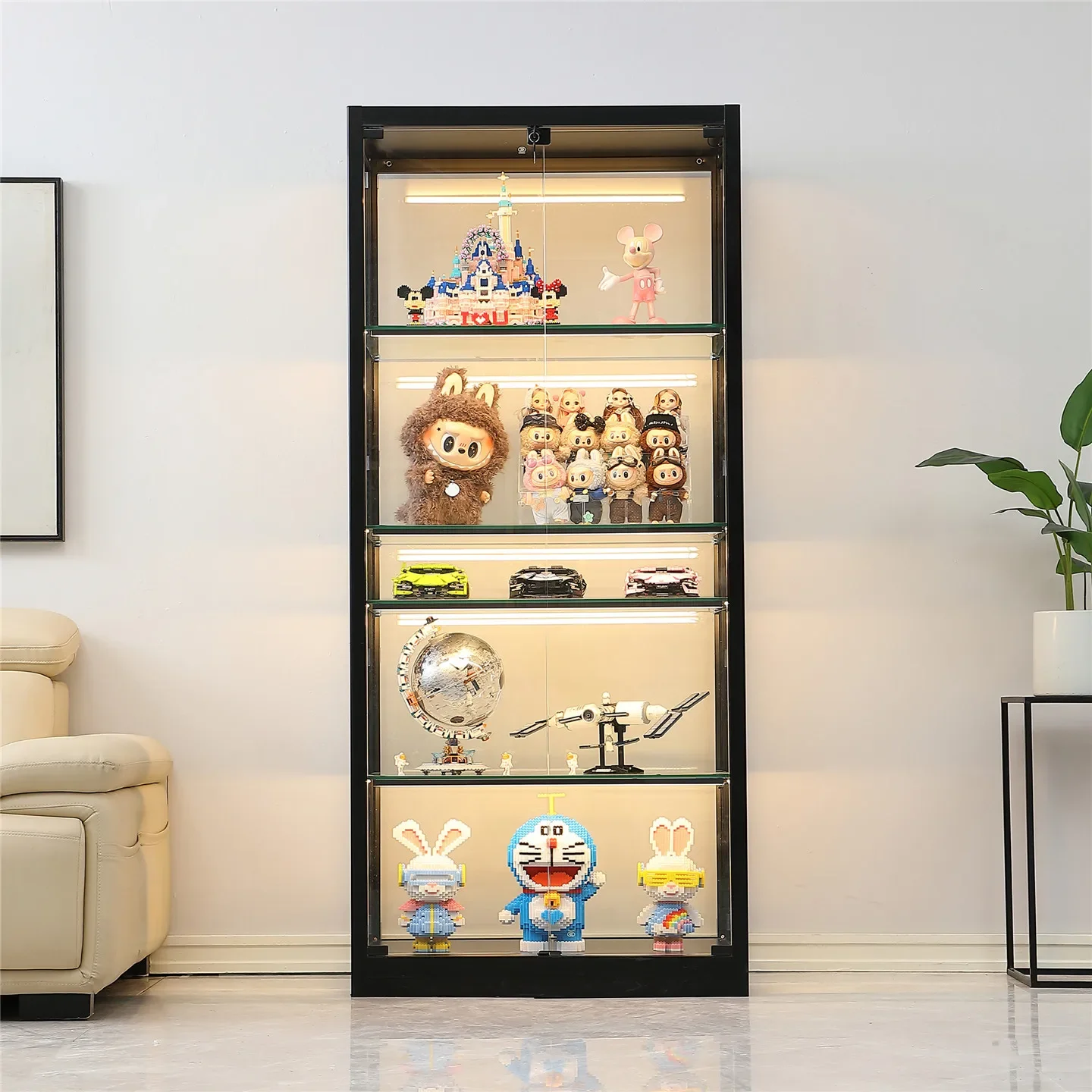 Gundam  glass display case, figure model, transparent toy storage cabinet, household dustproof multi-layer