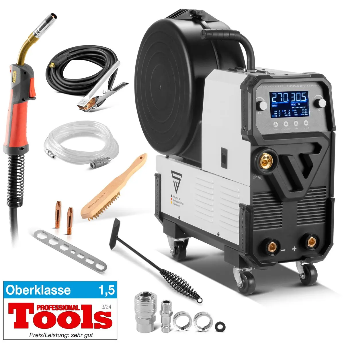 Stahlwerk &vector MIG270 5-in-1 آلة لحام ليزر متعددة الوظائف 5 كجم 15 كجم سلك بقلب متدفق لا غاز MMA TIG لحام