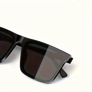 1pc lentes de moda negros simples de los hombres 1p para hombres mujeres, viajes al aire libre, conducción, apoyo de fotografía 8 mejores ventas Gafas de sol negras de oro - №6
