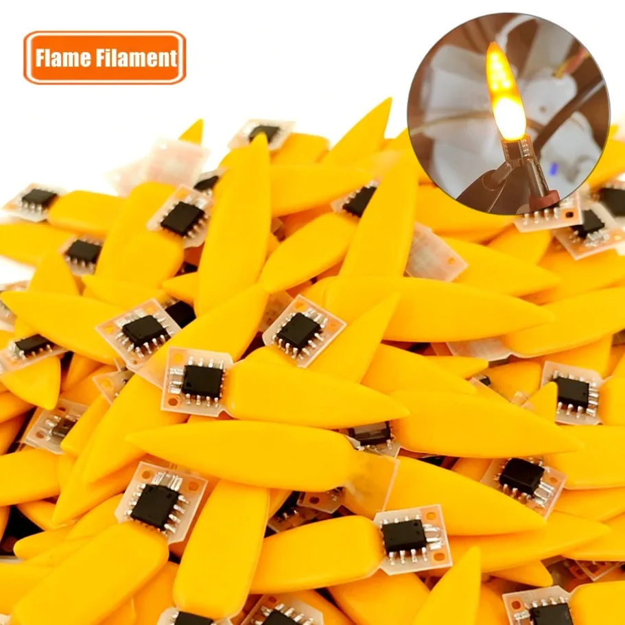 100-1PCS Per Box 2 Modes 3V Led Flash Candles Flame Filament Diode Edison Bulb Light Bulb Accessories Birthday Party Decoration