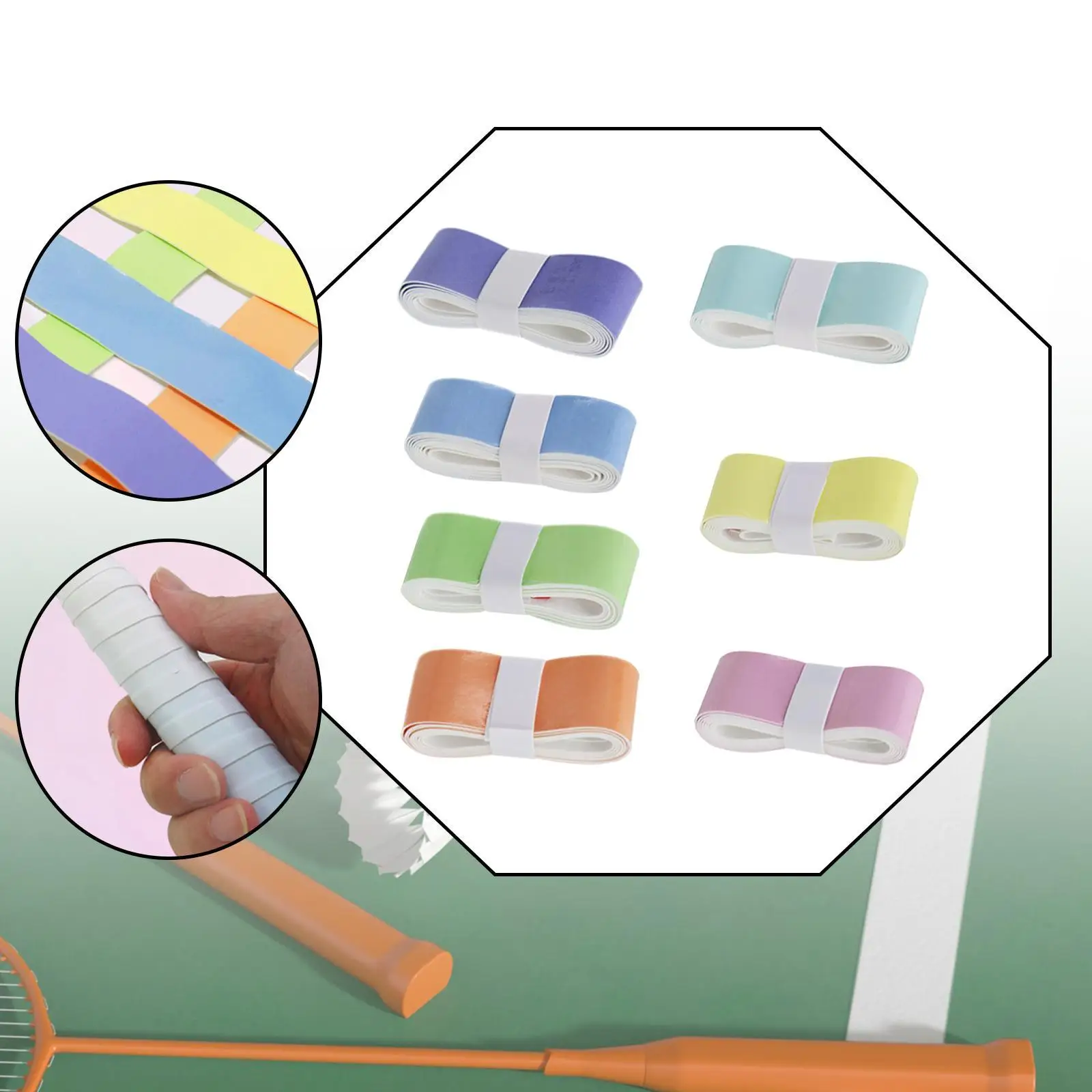 

7-компонентная лента для теннисной ракетки, теннисная ручка, спортивная лента из искусственной кожи, нескользящая для удочки, бейсбола, сквоша, взрослых