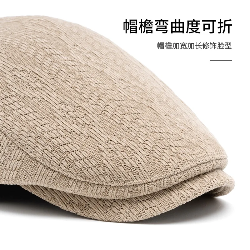 Men Autumn Winter Warm Beret Painter Hat Knitted Cap Casual Forward Hat English Women Newsboy Hat